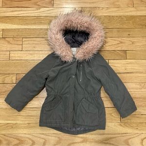 Kids’ Winter Coat w/ Faux Fur Hood EUC